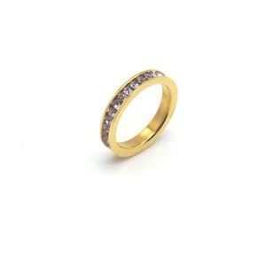 Stainless steel gold plated June eternity band